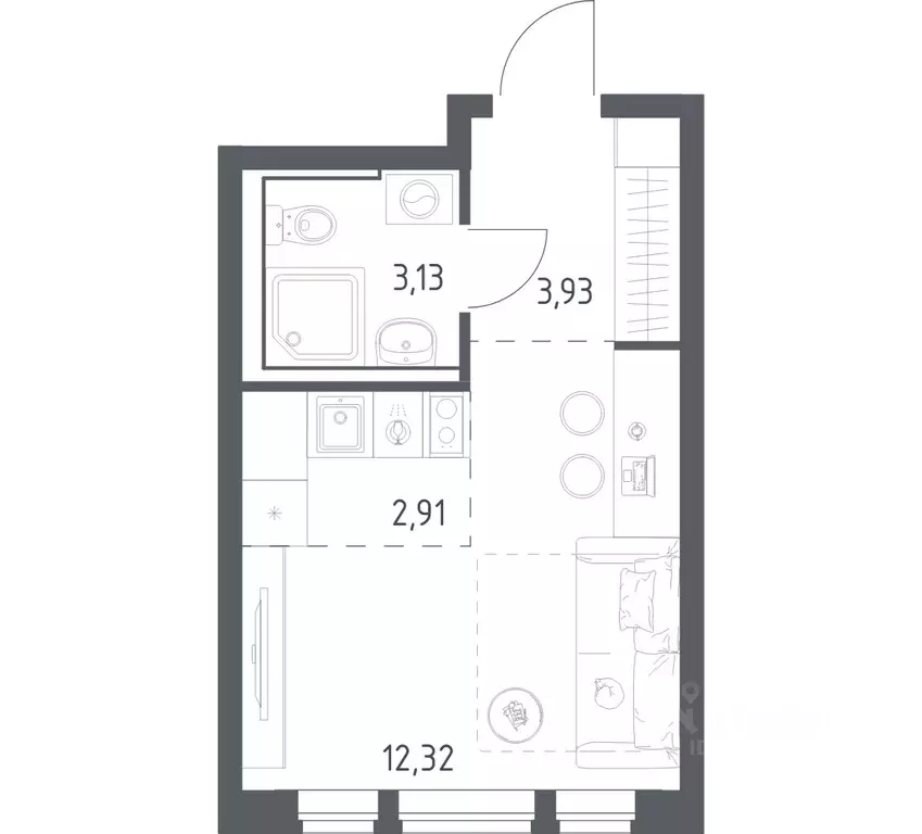 Студия Московская область, Балашиха Квартал Авиаторов жилой комплекс, ... - Фото 1