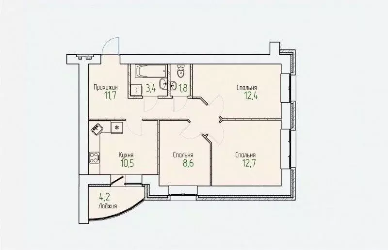 3-к кв. Кировская область, Киров Завода ОЦМ мкр,  (63.3 м) - Фото 0