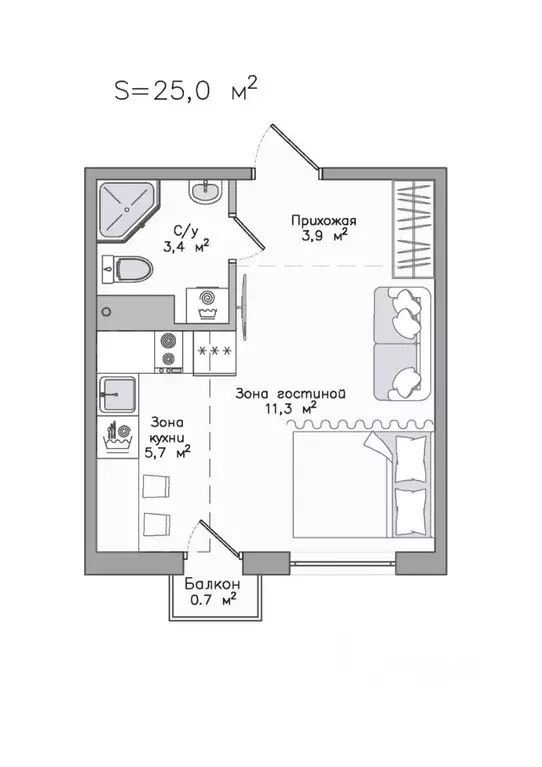 Студия Карелия, Сортавала Советская ул., 5 (25.0 м) - Фото 1