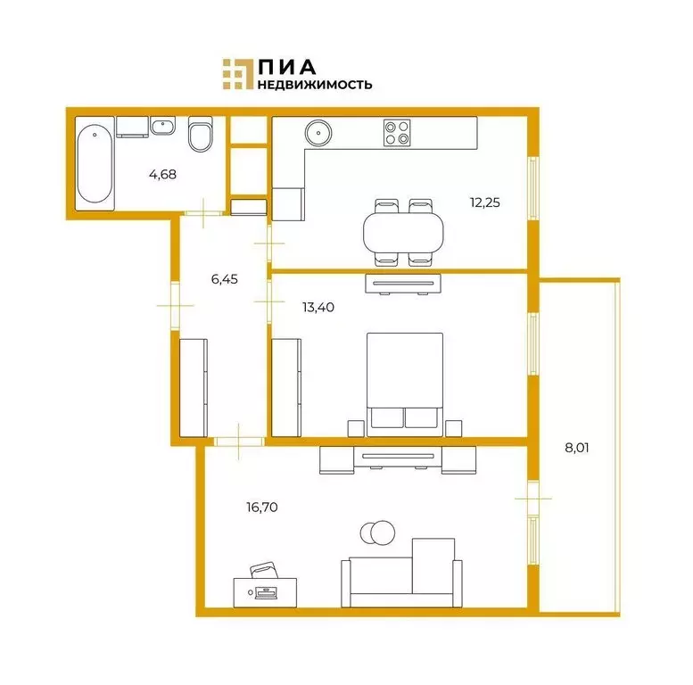2-комнатная квартира: Санкт-Петербург, Среднерогатская улица, 12к1 ... - Фото 1