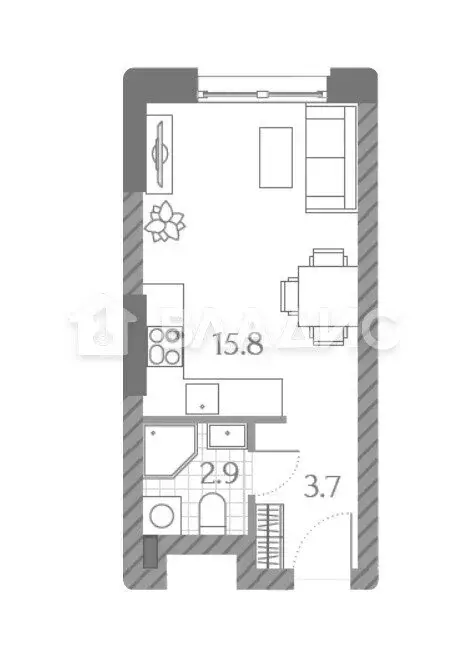 Квартира-студия: Москва, Ильменский проезд, 4с3 (22.4 м) - Фото 0