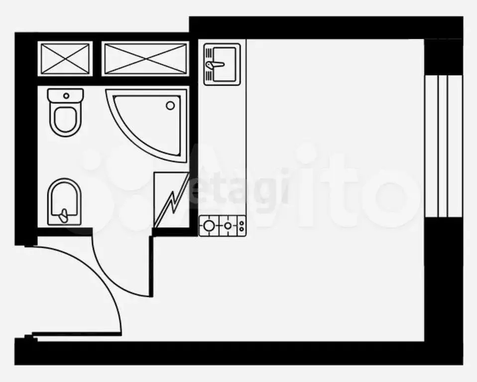 Апартаменты-студия, 10,1 м, 1/9 эт. - Фото 0