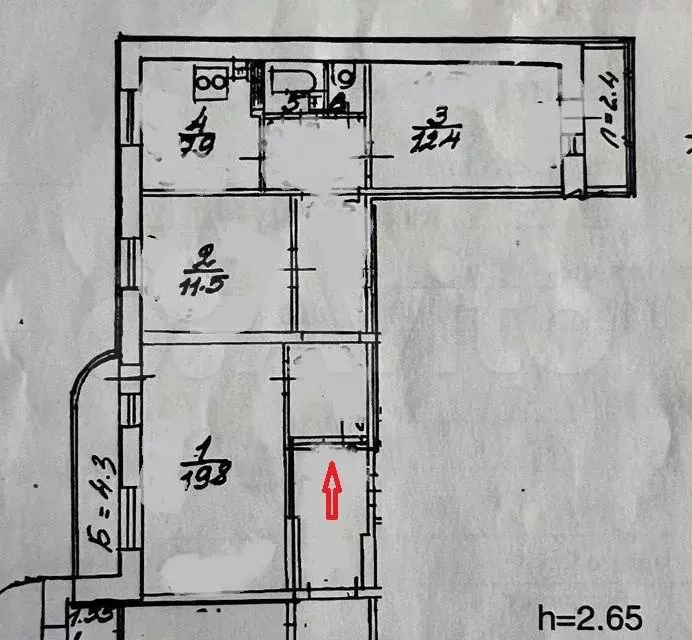 3-к. квартира, 68 м, 6/12 эт. - Фото 0