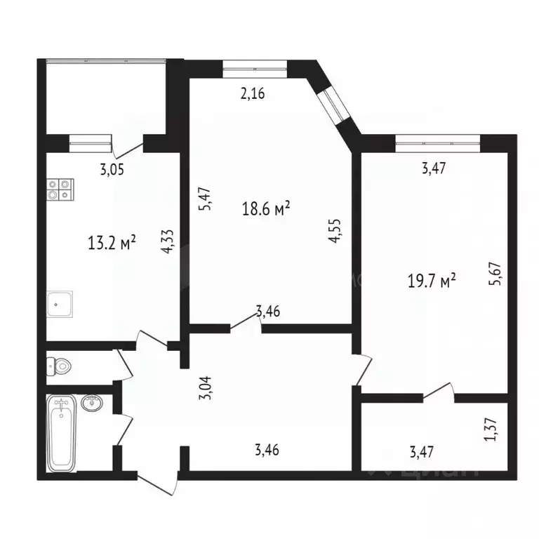 2-к кв. Тюменская область, Тюмень ул. Мельникайте, 125 (77.0 м) - Фото 1