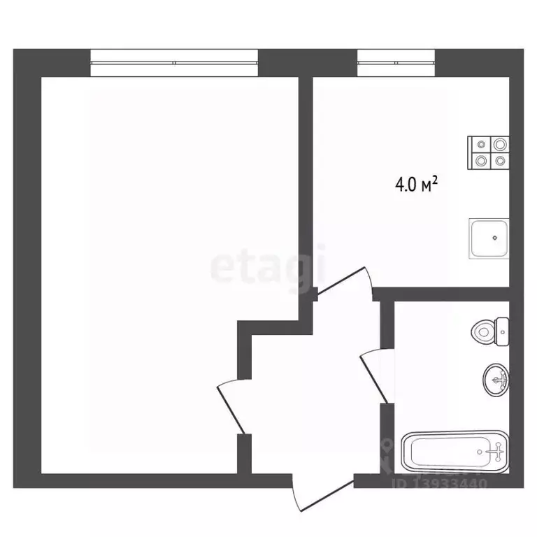 1-к кв. Тюменская область, Тюмень ул. Ватутина, 10 (20.8 м) - Фото 2