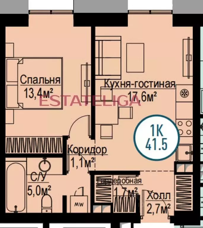 1-к кв. Москва Волгоградский просп., 32/5к1 (41.5 м) - Фото 2