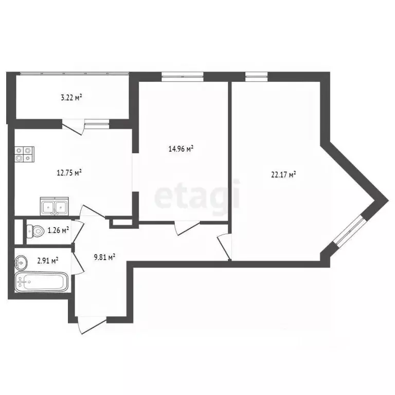 2-к кв. Санкт-Петербург пер. Ипподромный, 1к2 (63.7 м) - Фото 2