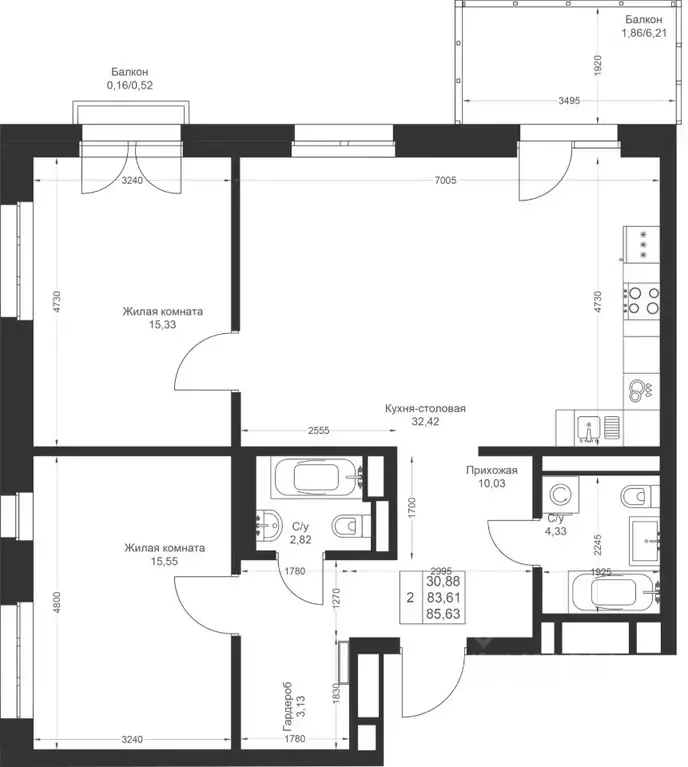 2-к кв. Татарстан, Лаишевский район, Столбищенское с/пос, с. Усады ул. ... - Фото 2