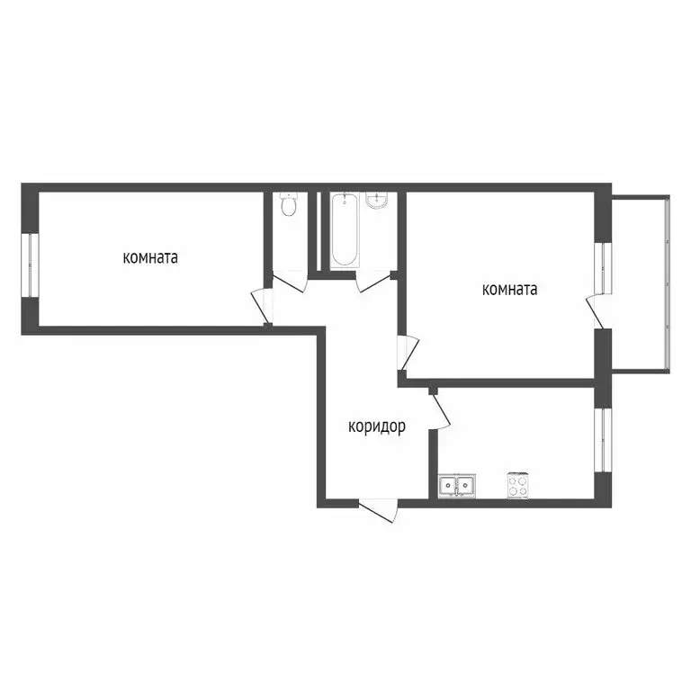 2-комнатная квартира: Улан-Удэ, Дивизионная улица 3-й участок, 891 ... - Фото 1