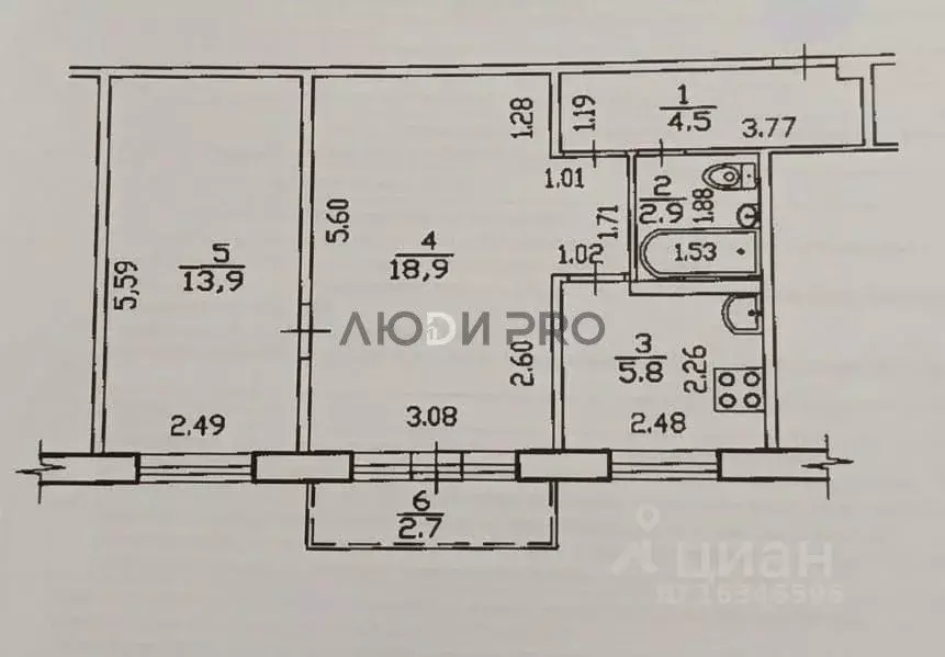 2-к кв. Башкортостан, Уфа ул. Степана Халтурина, 42 (49.8 м) - Фото 2
