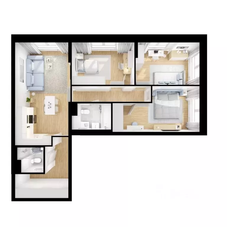 3-к кв. Московская область, Котельники Белая Дача мкр, 30 (78.6 м) - Фото 2