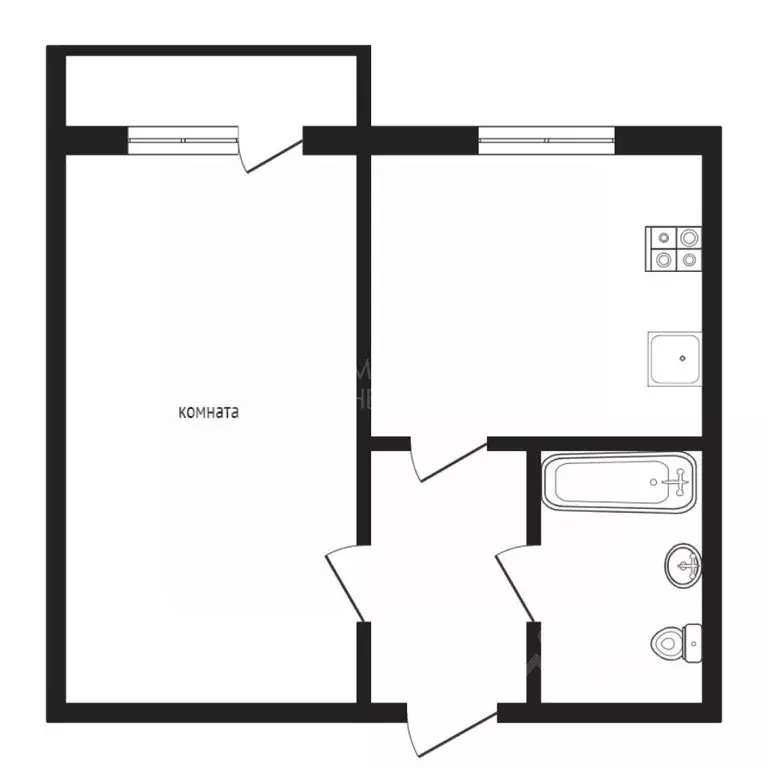 1-к кв. Тюменская область, Тюмень Народная ул., 8 (33.2 м) - Фото 2