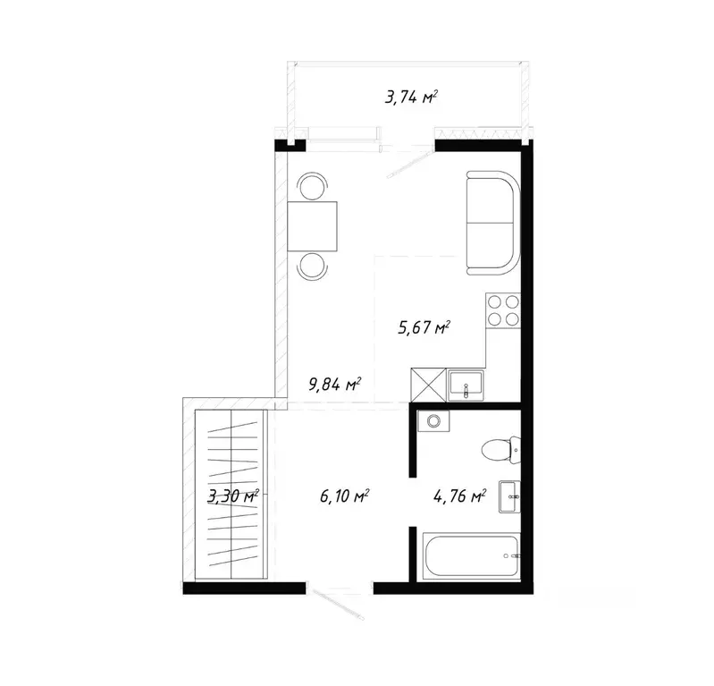 1-к кв. Иркутская область, Иркутск ул. Баррикад (33.41 м) - Фото 1
