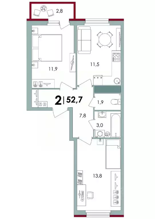 2-к кв. Тверская область, Калининский муниципальный округ, д. Батино  ... - Фото 1