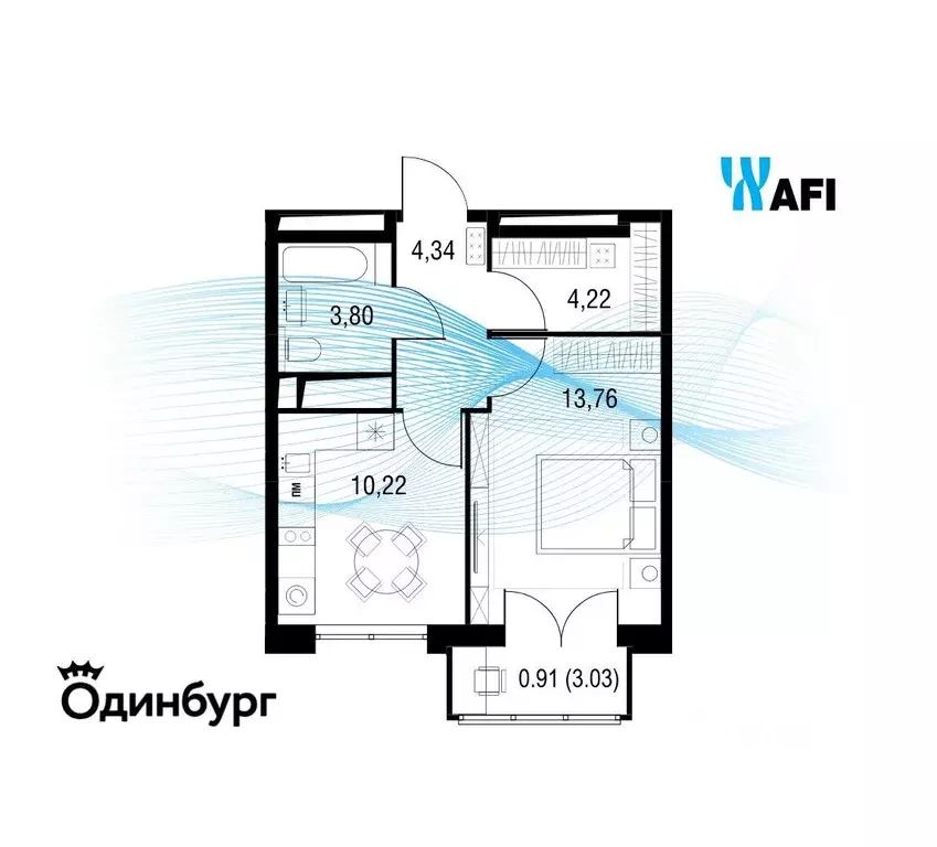 Квартира, 1 комната, 37.29 м - Фото 1