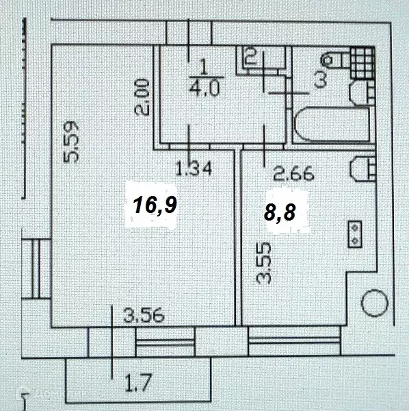 Продаётся 1-к квартира, 32.6 м - Фото 1