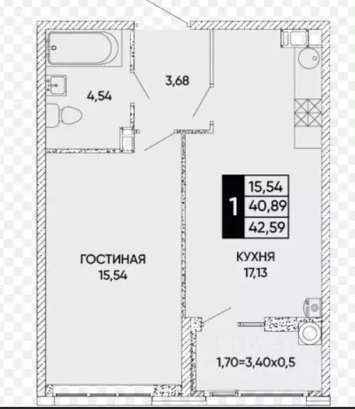 1-к кв. Ростовская область, Ростов-на-Дону Левобережная ул., 6/5с4 ... - Фото 0