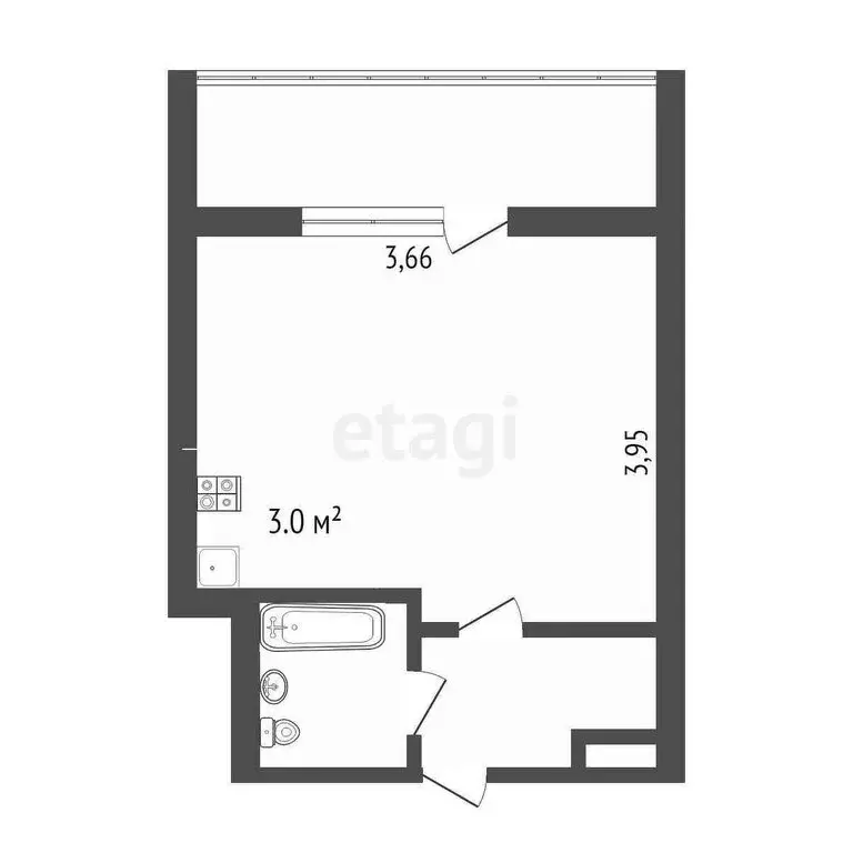 Квартира-студия: Тюмень, улица Судостроителей, 38 (17 м) - Фото 0
