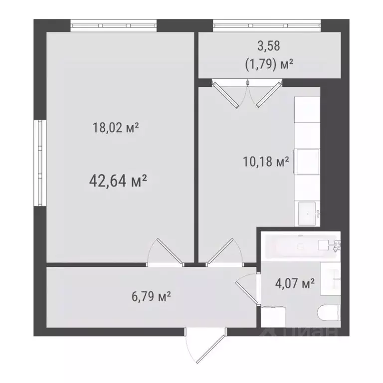 1-к кв. Сахалинская область, Южно-Сахалинск Хомутово п/р,  (40.85 м) - Фото 0
