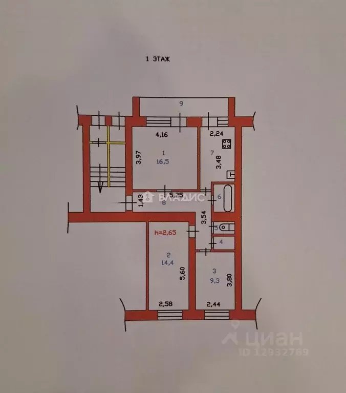 3-к кв. Пензенская область, Пенза ул. Молодежная, 16 (62.4 м) - Фото 1