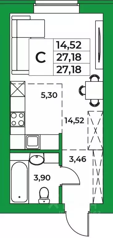 1-к кв. Башкортостан, Уфимский район, Зубовский сельсовет, с. Зубово ... - Фото 1