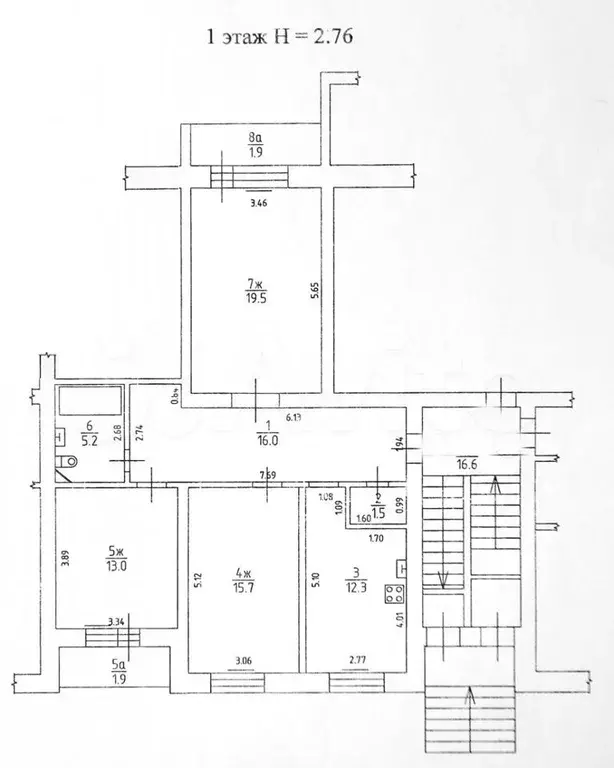 3-к. квартира, 83,2 м, 1/3 эт. - Фото 0