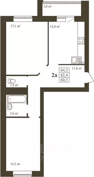 2-к кв. Тамбовская область, Тамбов Телецентр мкр,  (64.3 м) - Фото 0