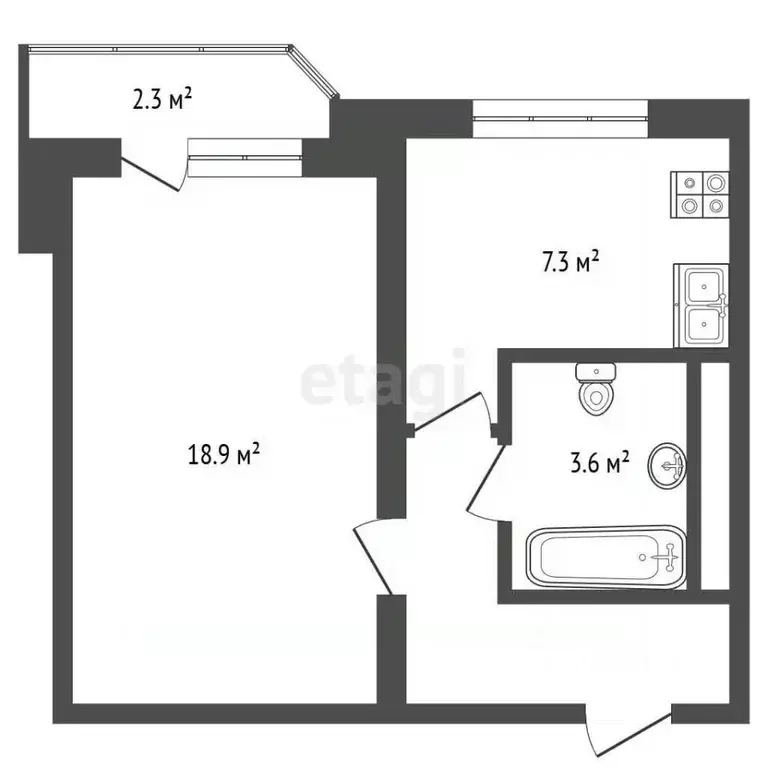 1-к кв. Московская область, Подольск городской округ, пос. Лесные ... - Фото 2