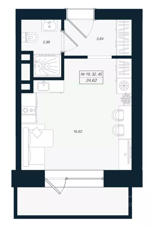 Студия Ленинградская область, Выборгский район, Рощино пгт ул. ... - Фото 1