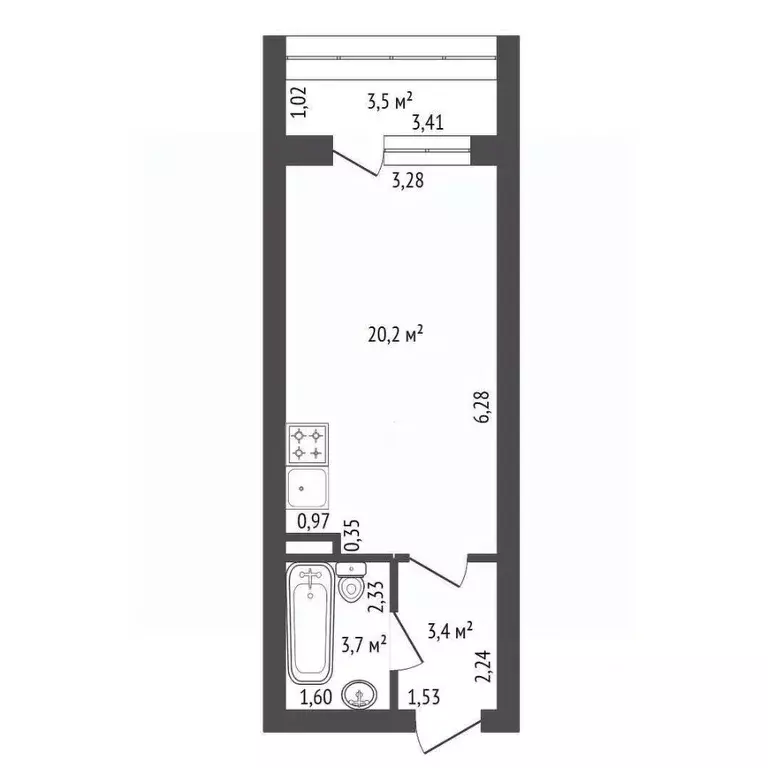 Студия Башкортостан, Уфа Комсомольская ул., 106/3 (27.3 м) - Фото 2