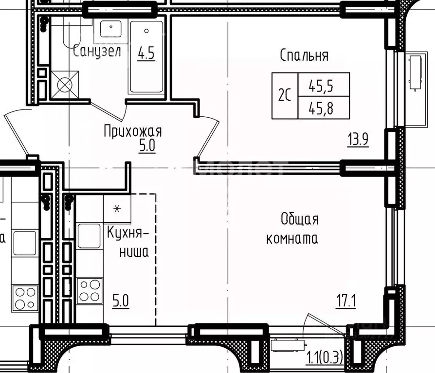 2-к кв. Алтайский край, Барнаул ул. Имени В.Т. Христенко, 2к3 (45.8 м) - Фото 0