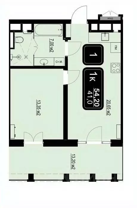 1-к кв. Краснодарский край, Анапа Пионерский просп. (54.2 м) - Фото 1