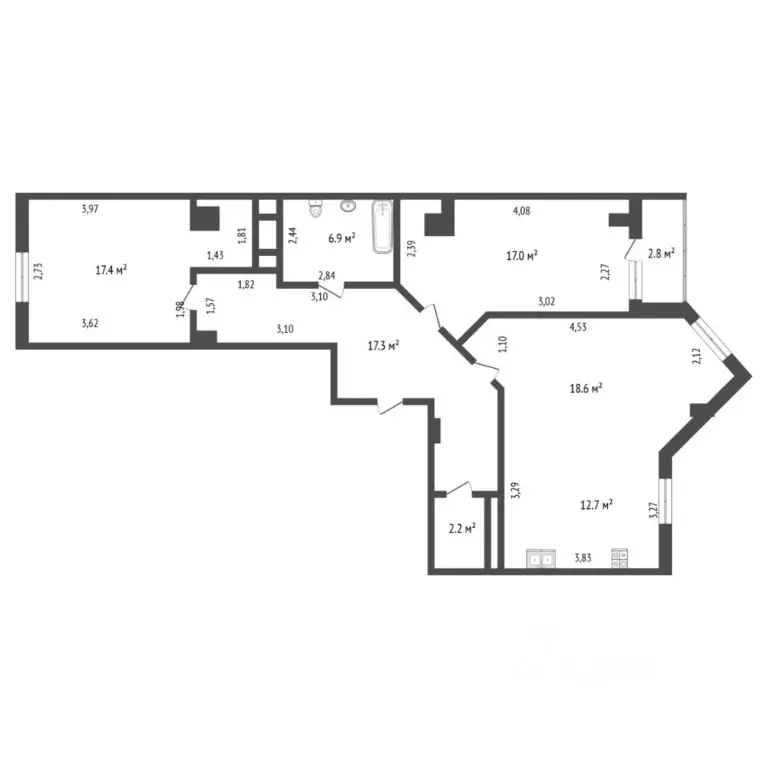 3-к кв. Тюменская область, Тюмень Широтная ул., 189к1 (92.0 м) - Фото 2
