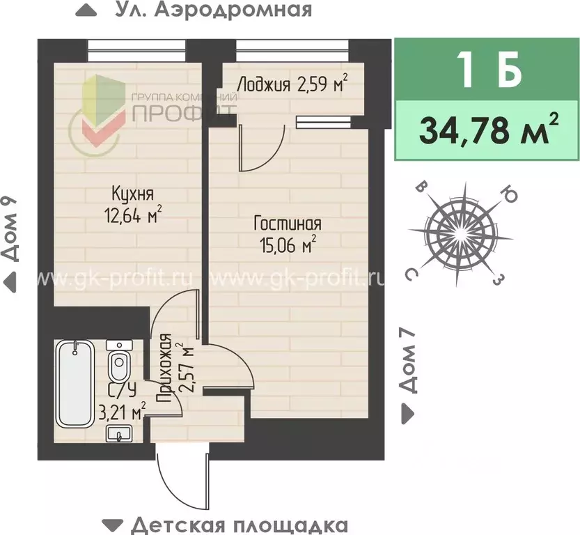 1-к кв. Татарстан, Набережные Челны ул. Жданова, 3 (34.78 м) - Фото 0