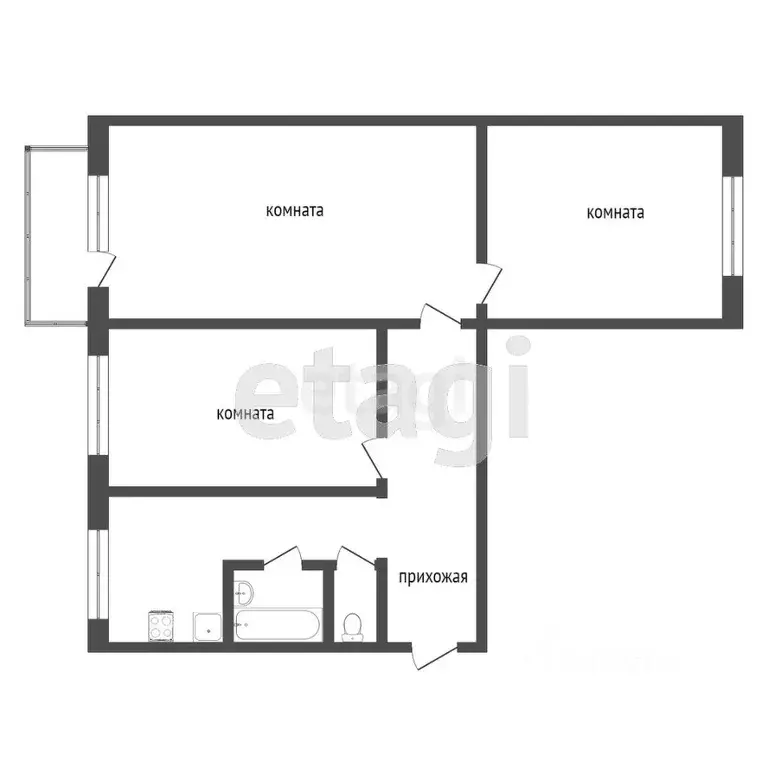 3-к кв. Вологодская область, с. Макарово ул. Центральная, 2 (49.8 м) - Фото 2