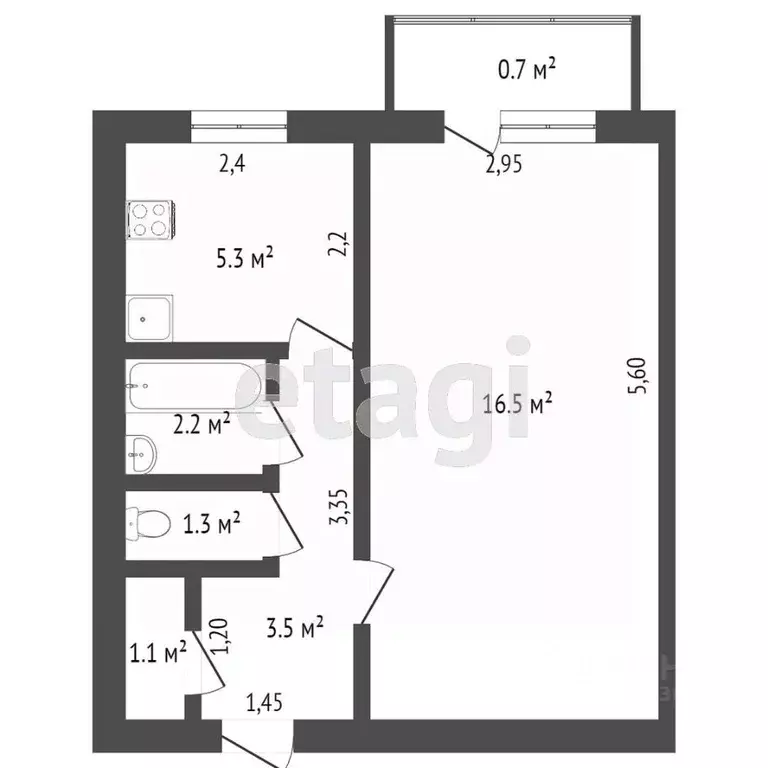 1-к кв. Мордовия, Саранск Гожувская ул., 52 (33.0 м) - Фото 1