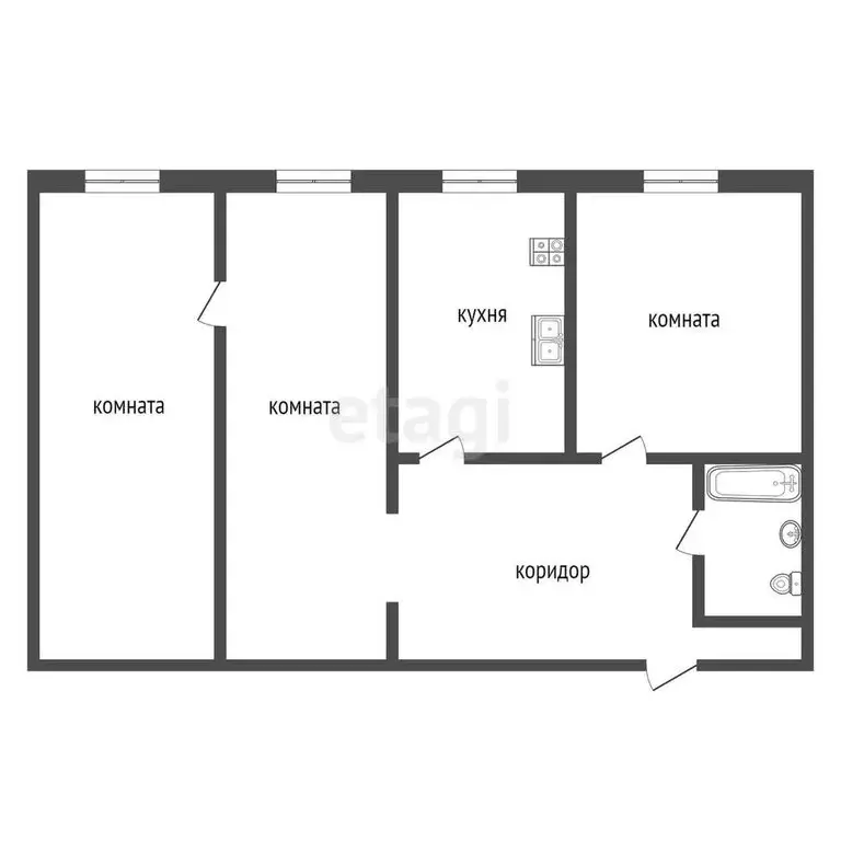 3-комнатная квартира: Тамбов, Советская улица, 88 (75 м) - Фото 0