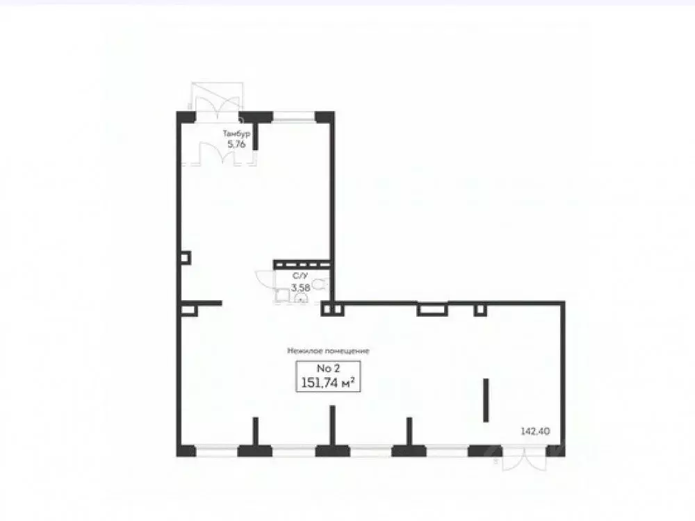 Торговая площадь в Москва Рязанский просп., 2/2к1 (152 м) - Фото 2