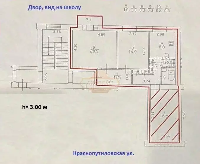 3-к кв. Санкт-Петербург Краснопутиловская ул., 20 (80.9 м) - Фото 2