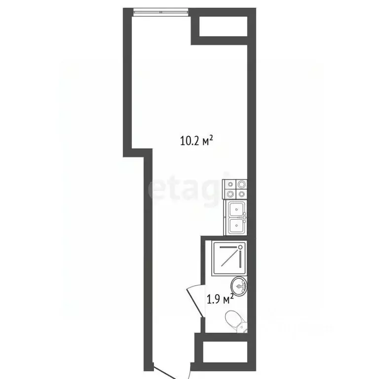 Студия Санкт-Петербург Бумажная ул., 22к2 (12.1 м) - Фото 2
