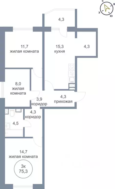 3-к кв. Ханты-Мансийский АО, Нефтеюганск 6-й мкр, Сияние жилой ... - Фото 0