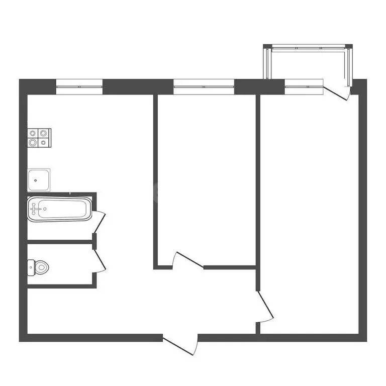 2-комнатная квартира: Междуреченск, Кузнецкая улица, 24 (43.5 м) - Фото 1