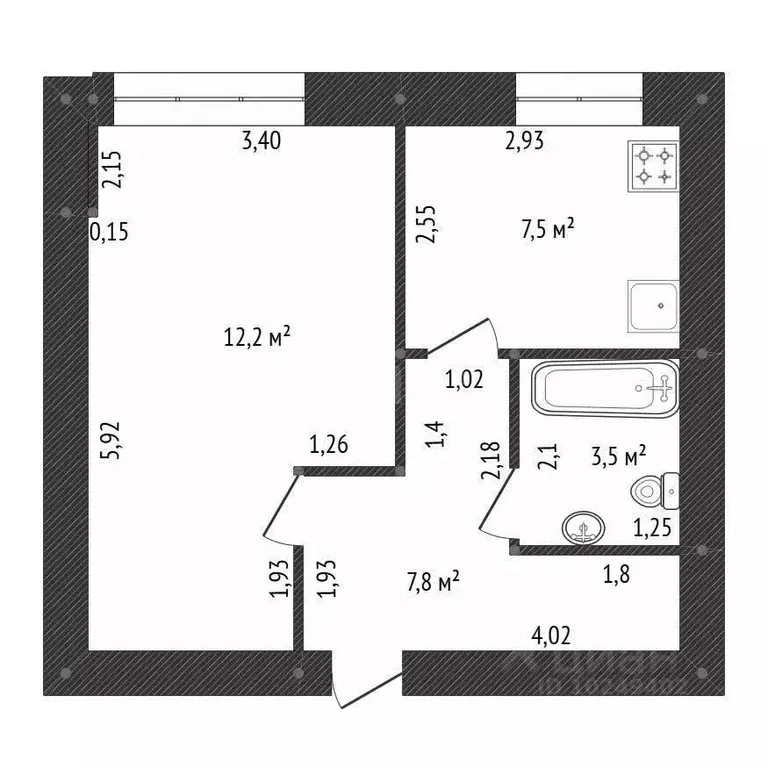 1-к кв. Башкортостан, Уфа просп. Октября, 112/3 (36.5 м) - Фото 2