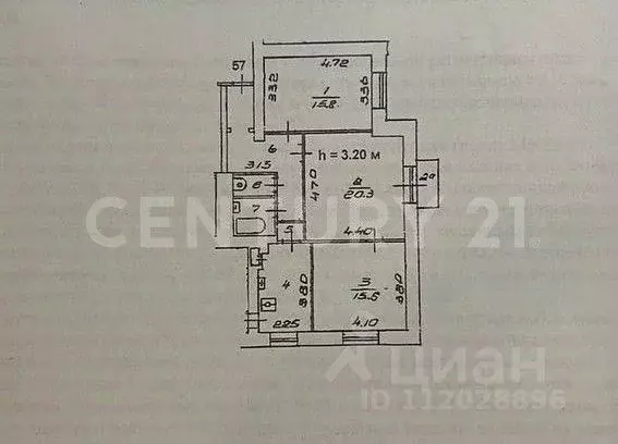 3-к кв. Москва Щербаковская ул., 54 (75.4 м) - Фото 2