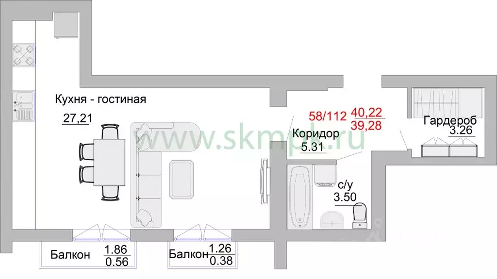 1-к кв. Калининградская область, Пионерский Портовая ул., 5 (40.8 м) - Фото 0