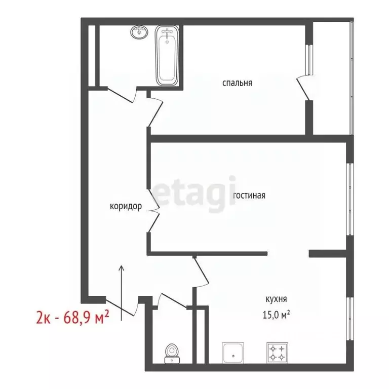 2-к кв. Свердловская область, Екатеринбург ул. Анатолия Мехренцева, 1 ... - Фото 1