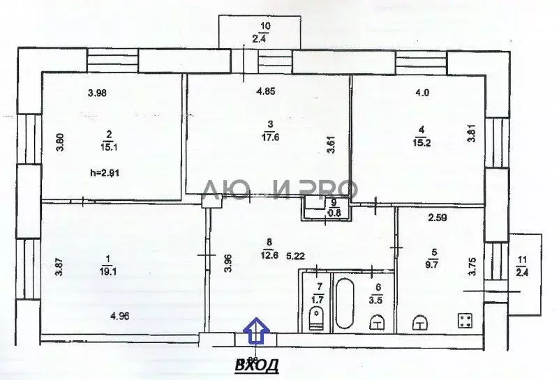 4-к кв. Башкортостан, Уфа ул. Максима Горького, 76 (95.3 м) - Фото 2