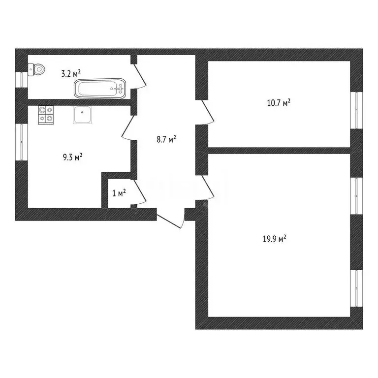 2-комнатная квартира: Нижний Новгород, Тираспольская улица, 21 (52.8 ... - Фото 1