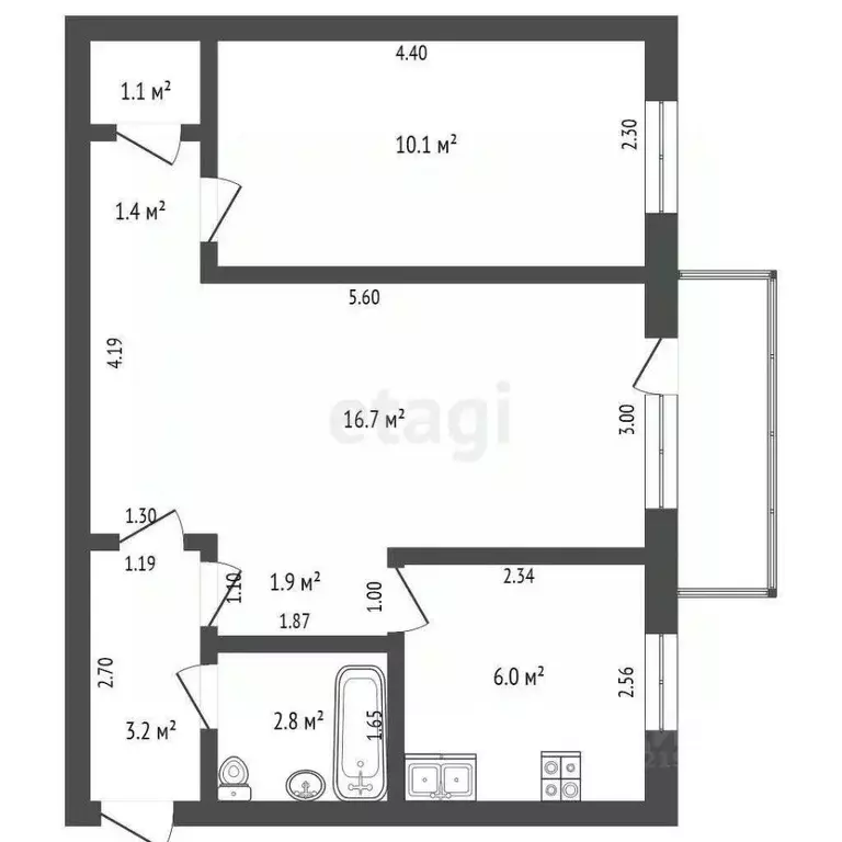 2-к кв. Архангельская область, Котлас ул. Маяковского, 28 (43.2 м) - Фото 2