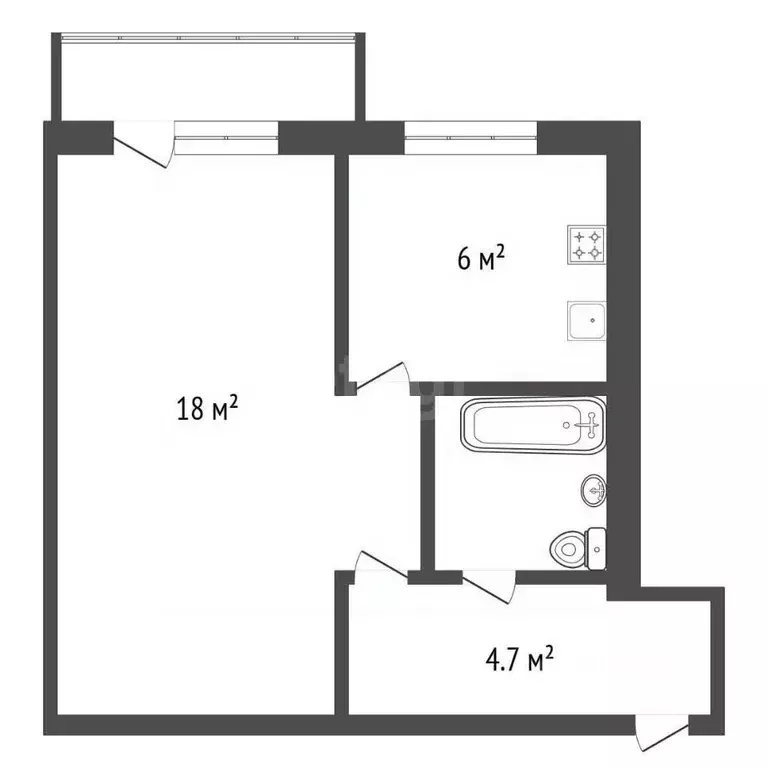 1-к кв. Красноярский край, Красноярск ул. 60 лет Октября, 62 (30.0 м) - Фото 2